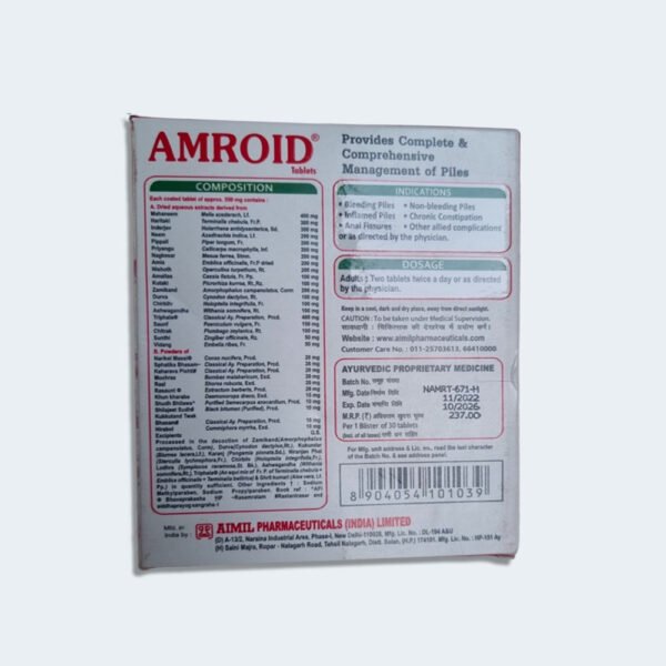 Amil Amroid Tablets for Piles
